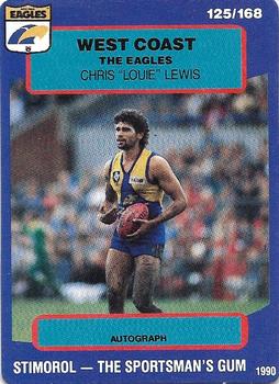 1990 AFL Scanlens Stimorol #125 Chris Lewis Front